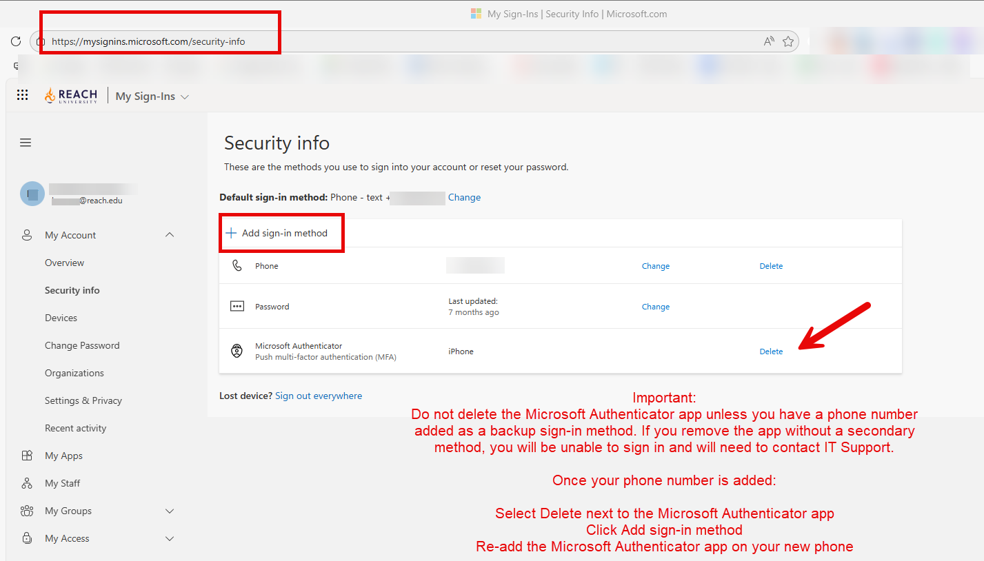 How do I update my Authenticator on my Account?